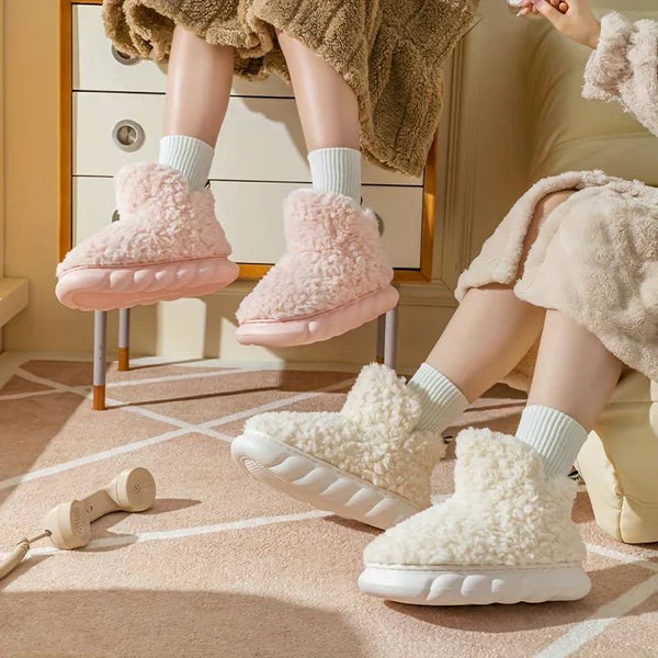 Chaussons en fausse fourrure - chaussures d'intérieur pour femme