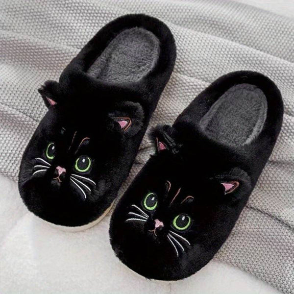 Chaussons en peluche pour femmes - des adorables pantoufles félines
