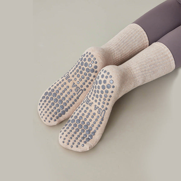 Chaussures de yoga antidérapantes pour femmes - chaussettes de sport en coton