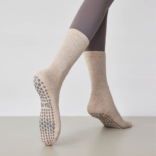 Chaussures de yoga antidérapantes pour femmes - chaussettes de sport en coton