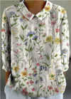 Chemisier à motifs floraux - blouse à manches longues pour femmes dans des tons doux