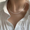 Collier ras de cou en argent - chaîne délicate pour femme