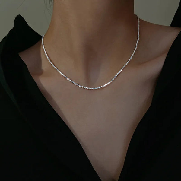 Collier ras de cou en argent - chaîne délicate pour femme