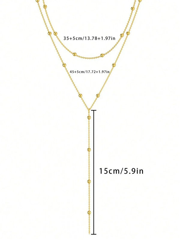 Collier y superposé en 3 pièces - bijoux en or élégant pour femmes