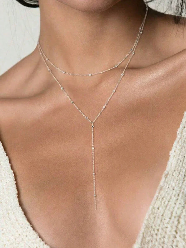 Collier y superposé en 3 pièces - bijoux en or élégant pour femmes