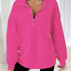 Sweat-shirt décontracté avec zip et poches inclinées - pull pour femmes tendance