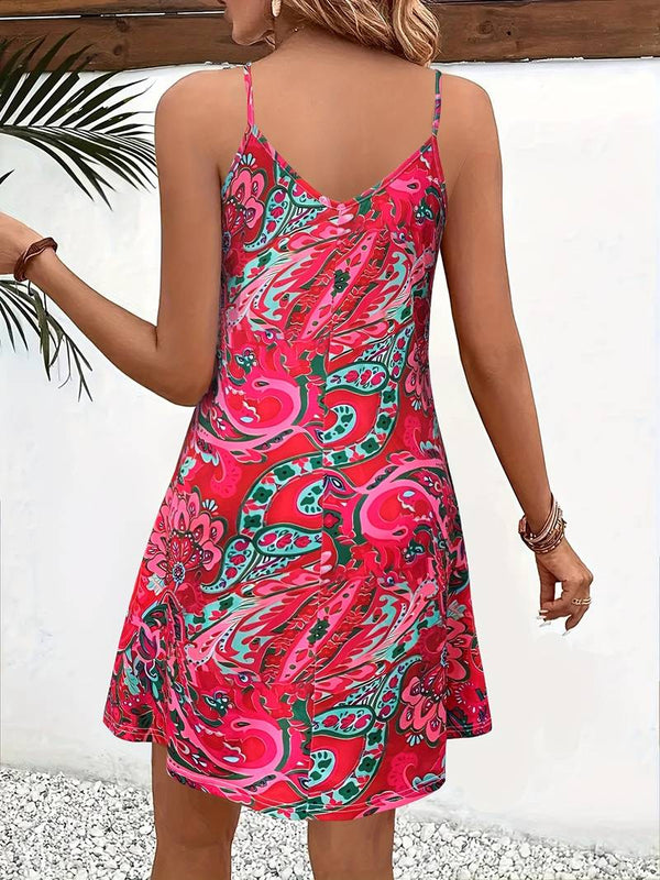Robe d'été légère pour femmes - design sans manches aux couleurs vives, pour les garden parties et les escapades à la plage