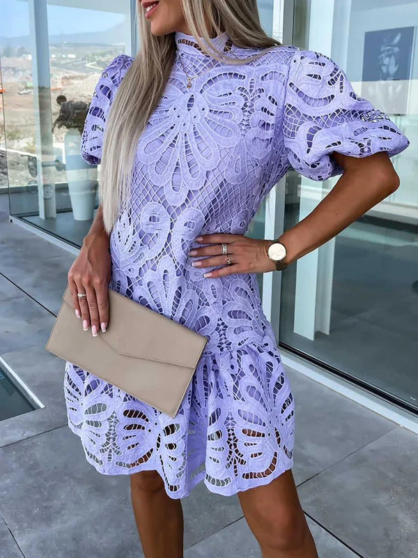 Robe décontractée en dentelle florale pour femmes - allure raffinée pour les occasions spéciales