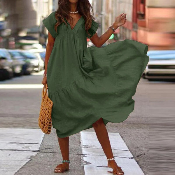 Robe d'été décontractée pour femmes - boho à coupe ample, tissu léger, idéale pour vos sorties
