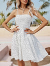 Robe d'été décontractée à bretelles spaghetti pour femmes avec pois blancs - un choix séduisant pour les sorties estivales et les garden parties