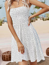 Robe d'été décontractée à bretelles spaghetti pour femmes avec pois blancs - un choix séduisant pour les sorties estivales et les garden parties