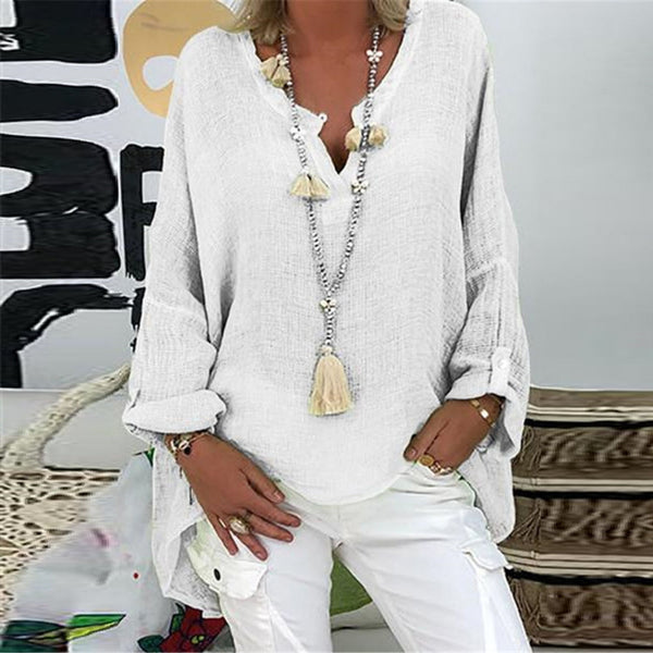 Blouse en lin pour femmes - coupe décontractée pour un style quotidien élégant