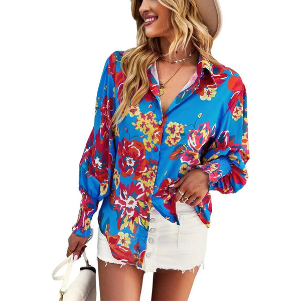 Blouse à imprimé floral pour femmes - élégante et légère, parfaite pour tous les jours