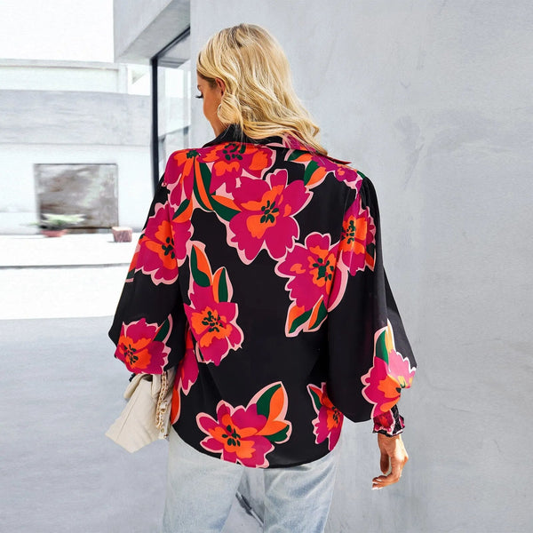 Blouse à imprimé floral pour femmes - élégante et légère, parfaite pour tous les jours