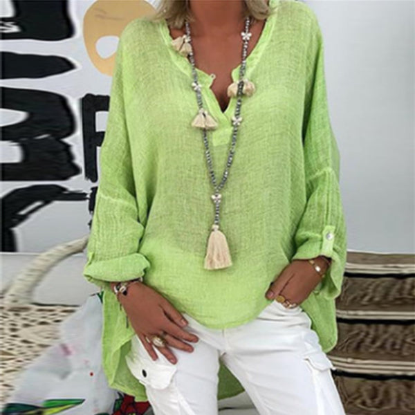 Blouse en lin pour femmes - coupe décontractée pour un style quotidien élégant