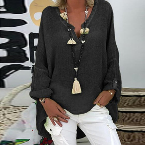 Blouse en lin pour femmes - coupe décontractée pour un style quotidien élégant