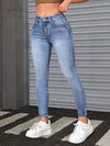 Jean skinny bleu - pantalons en denim extensible pour femmes