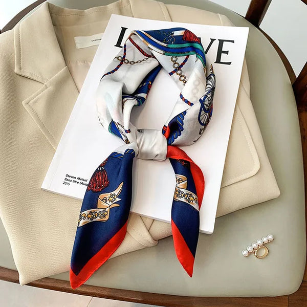 Écharpe en tissu lisse - accessoire chic noir et crème pour femmes