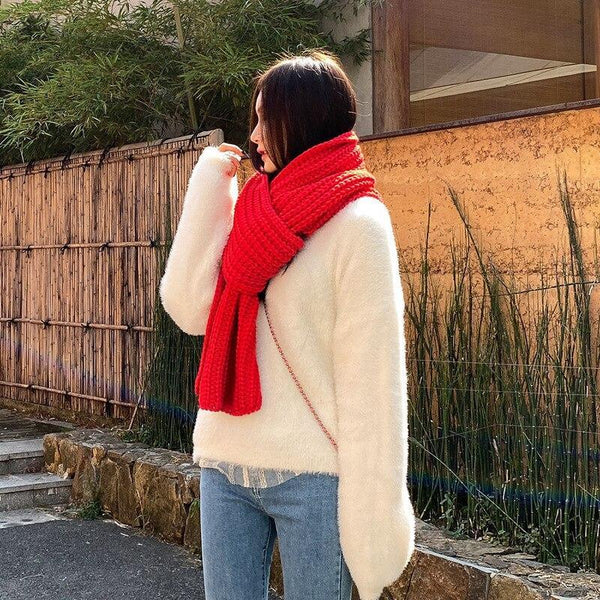 Écharpe tricotée - écharpe d'hiver chunky pour femmes