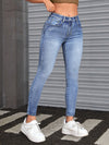 Jean skinny bleu - pantalons en denim extensible pour femmes