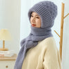 Ensemble bonnet et écharpe tricoté 2 pièces - accessoire hivernal tendance