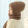 Ensemble bonnet et écharpe tricoté 2 pièces - accessoire hivernal tendance
