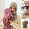 Ensemble bonnet et écharpe tricoté 2 pièces - accessoire hivernal tendance