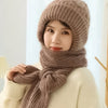 Ensemble bonnet et écharpe tricoté 2 pièces - accessoire hivernal tendance