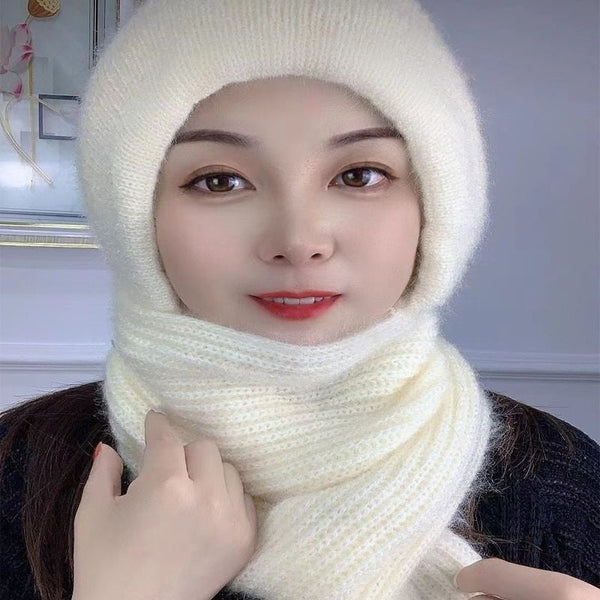 Ensemble bonnet et écharpe tricoté 2 pièces - accessoire hivernal tendance