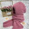 Ensemble bonnet et écharpe tricoté 2 pièces - accessoire hivernal tendance
