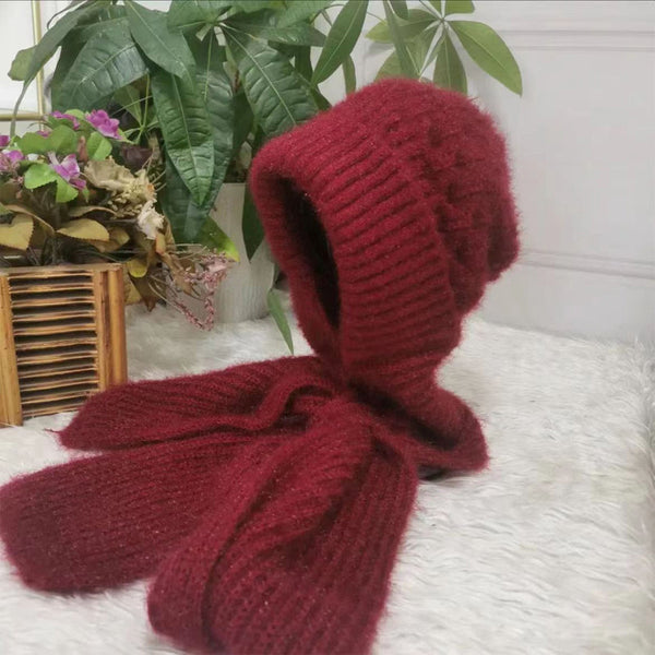 Ensemble bonnet et écharpe tricoté 2 pièces - accessoire hivernal tendance