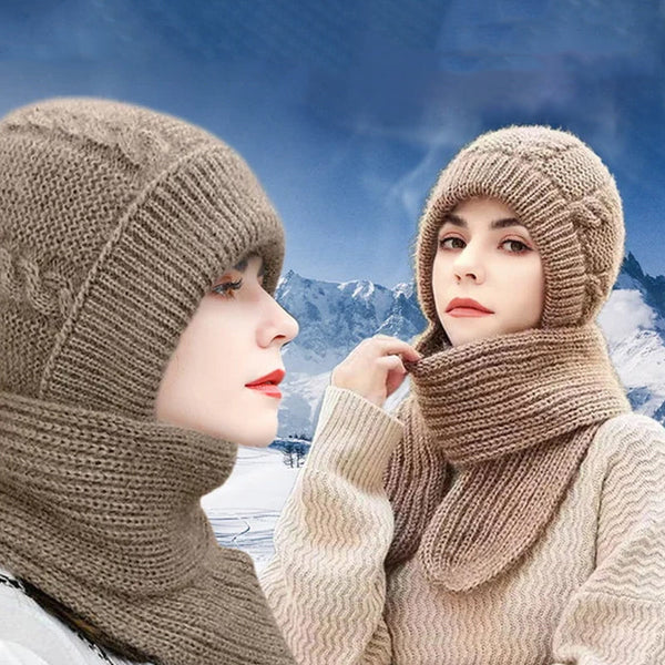 Ensemble bonnet et écharpe tricoté - accessoire d'hiver tendance pour femmes