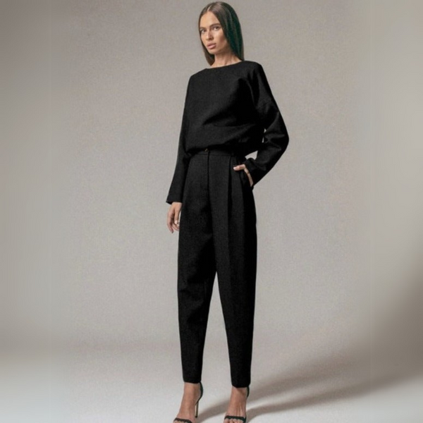 Ensemble chic décontracté 2 pièces - haut et pantalon tendance pour femmes