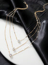 Ensemble de colliers en strass (acrylique) à 3 pièces - bijoux élégants en or pour femmes