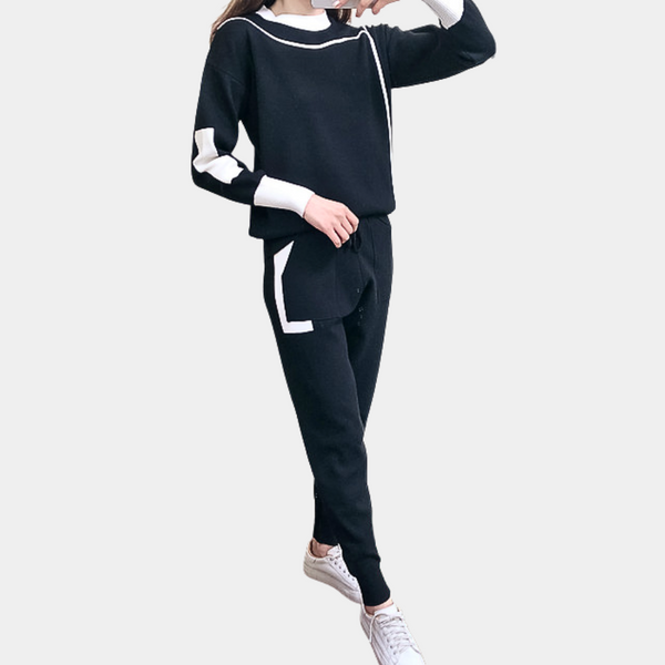 Ensemble de loungewear en tricot 2 pièces - chic pull et pantalon pour femmes