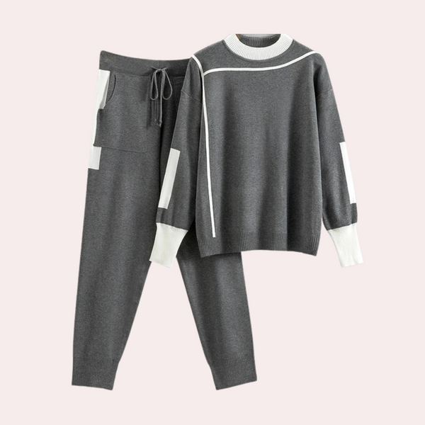 Ensemble de loungewear en tricot 2 pièces - chic pull et pantalon pour femmes