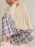 Ensemble de loungewear femme 2 pièces - haut à manches longues et pantalon à carreaux