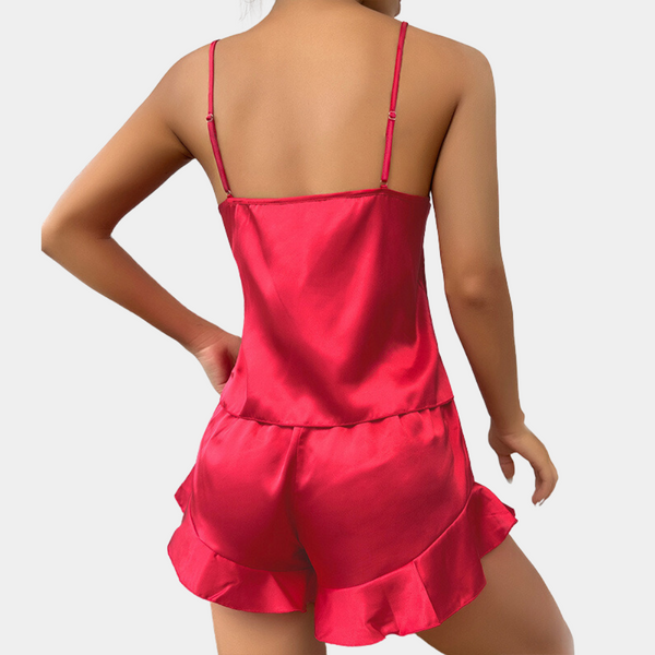 Ensemble de pyjama en satin 2 pièces - nuit élégante pour femmes