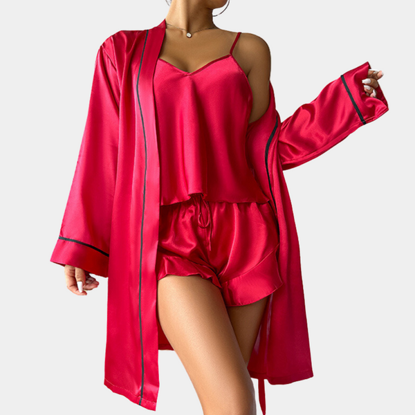 Ensemble de pyjama en satin 2 pièces - nuit élégante pour femmes