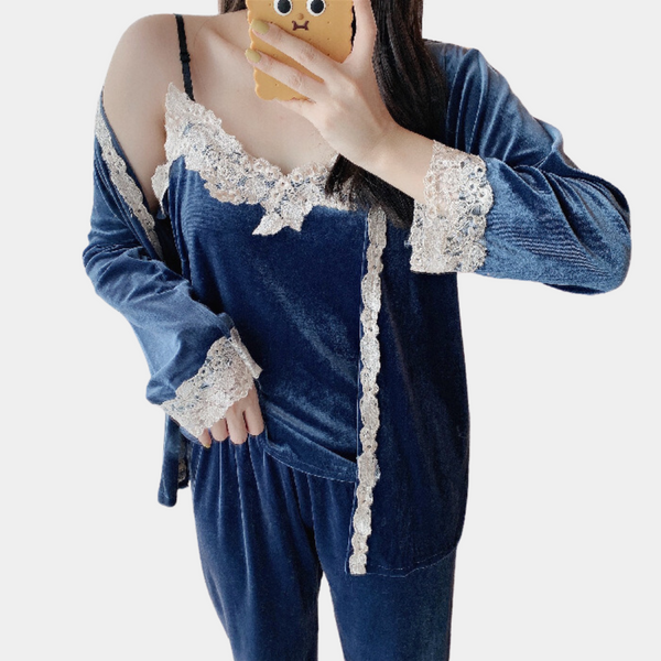 Ensemble de pyjama en velours 2 pièces - élégance féminine