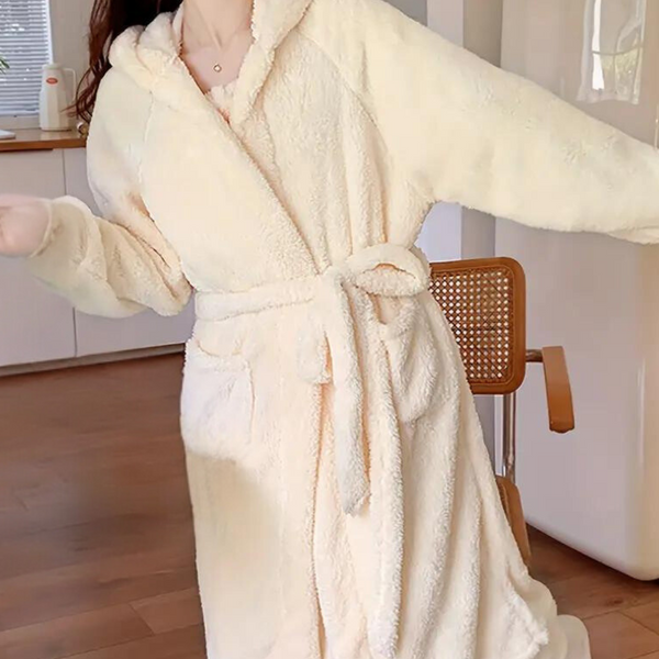 Ensemble de pyjama épais beige - loungewear premium pour femmes