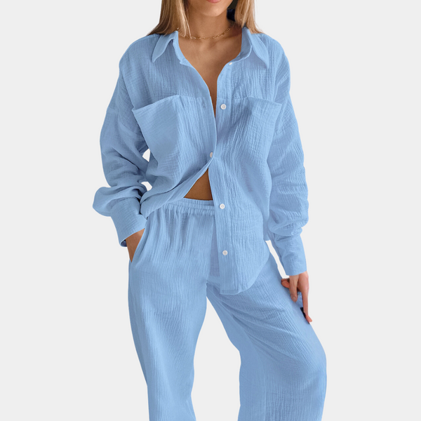 Ensemble lounge 2 pièces - loungewear noir texturé pour femmes