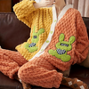 Ensemble lounge en 2 pièces - pyjama en peluche orange pour femmes