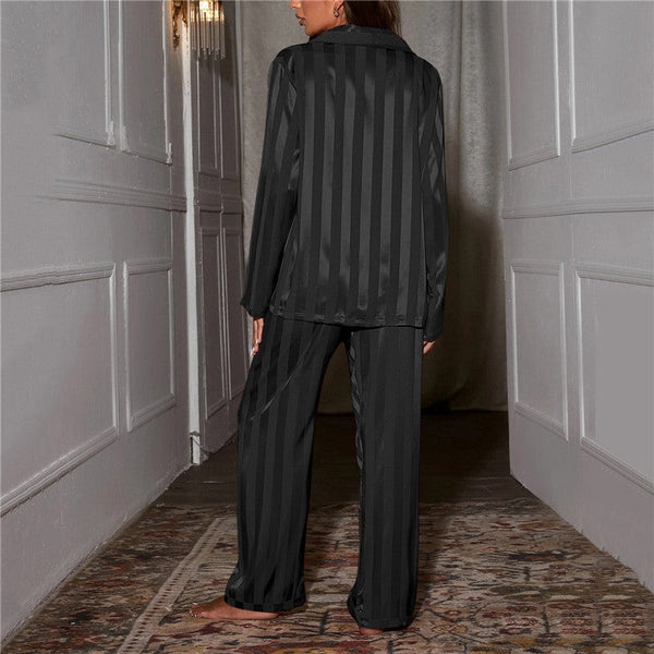 Ensemble pyjama 2 pièces - élégante nuit rayée pour femmes