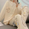 Ensemble pyjama 2 pièces - pyjamas pour femmes crème avec imprimé canard