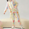 Ensemble pyjama en peluche multicolore - loungewear féminin vitaminé