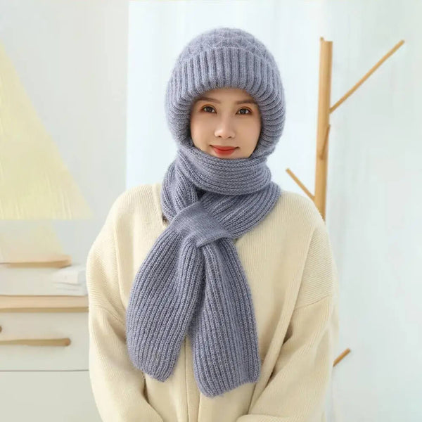 Ensemble tricoté 2 pièces : bonnet et écharpe tendance pour dames