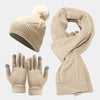 Ensemble tricoté 3 pièces - bonnets, écharpe et gants tendance pour femmes