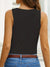 Débardeur grande taille à encolure scallopée noir - vêtement décontracté féminin pour tous les jours