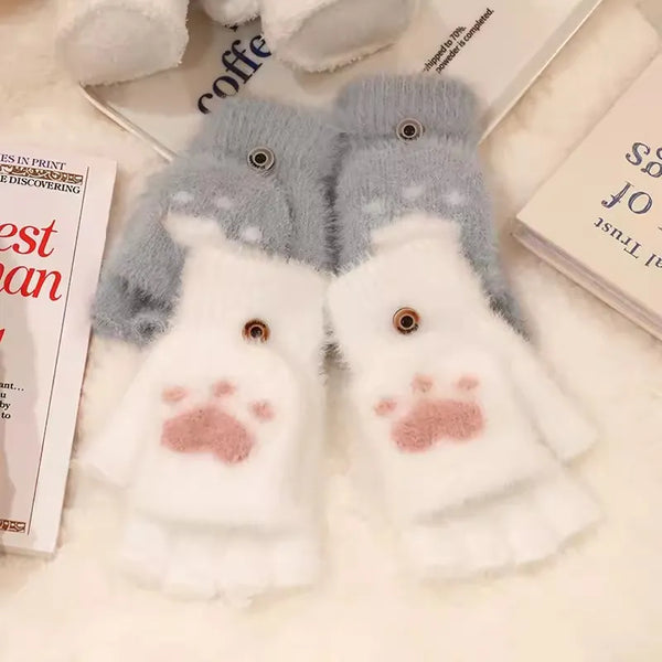 Gant sans doigts - mitaines en fausse fourrure pour femmes